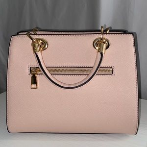Vegan leather pink satchel bag